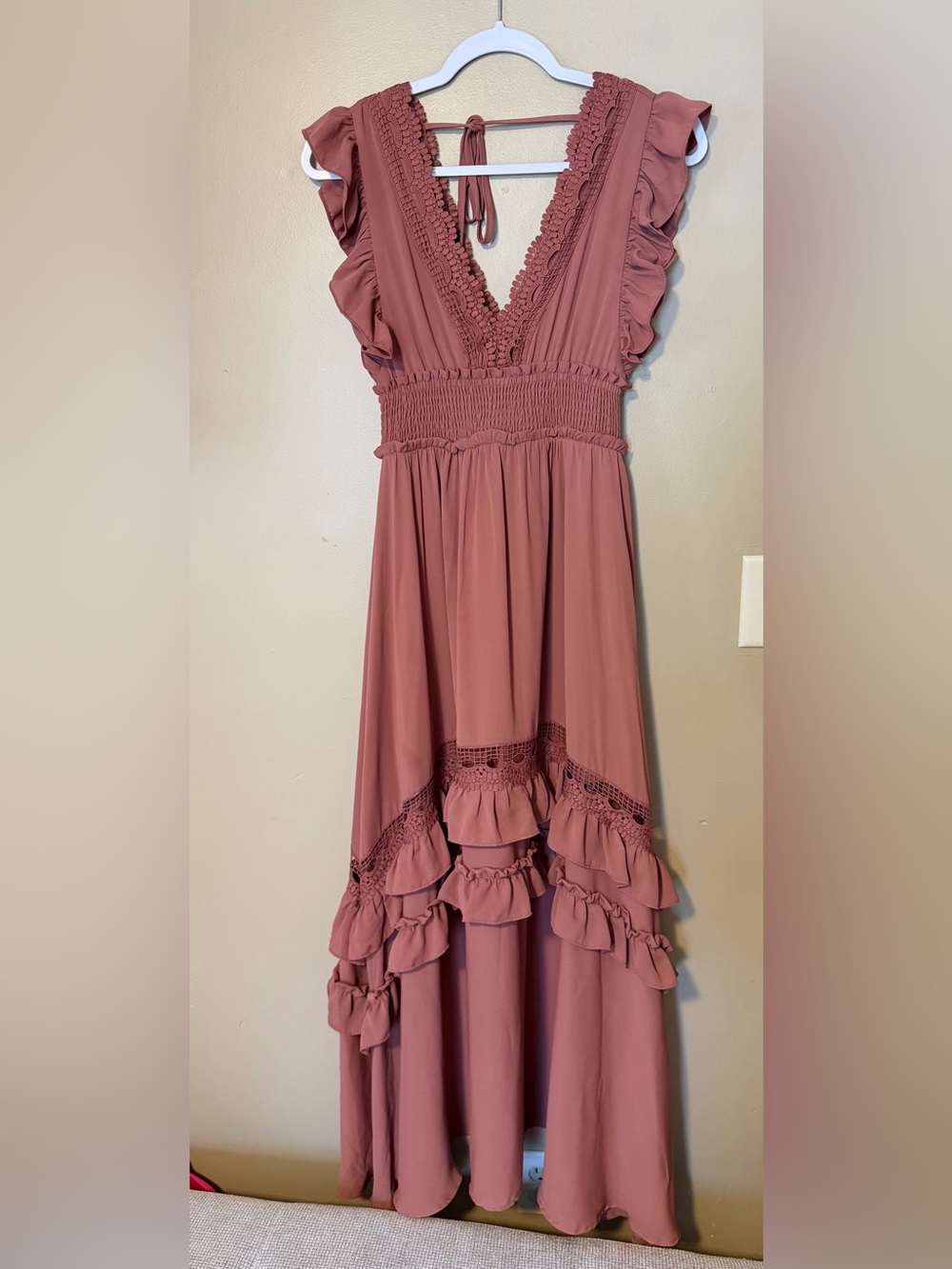 Baltic Born Jasmine Ruffled V-Neck Maxi Dress - Picture 2 of 7